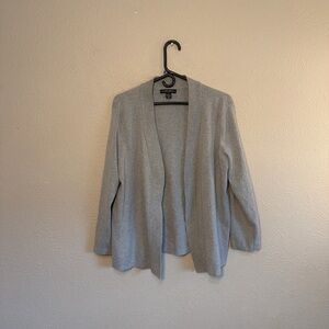 Gray Open Front Cardigan